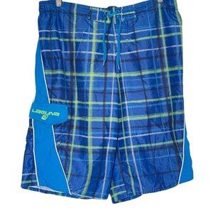 Laguna Big Boys Blue Swim Trunks Shorts Pool Beach Summer 14/16 EUC